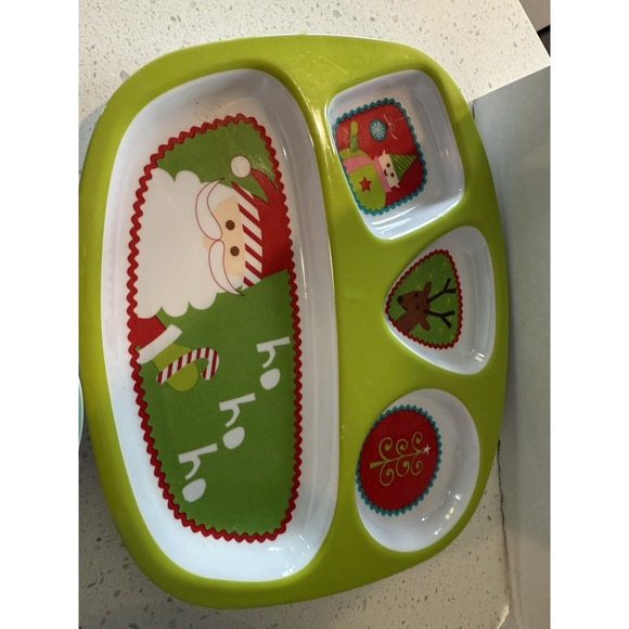 Set of 4 Kids Divided Food Plates/Trays Animals Alphabet ~ Fox/Bear/Owl - New‎ - Picture 5 of 10